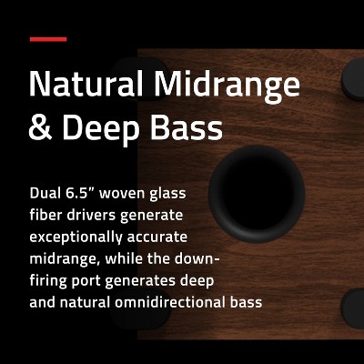 Natural Walnut Wireless Floorstanding Speakers with Bluetooth and Optical Audio