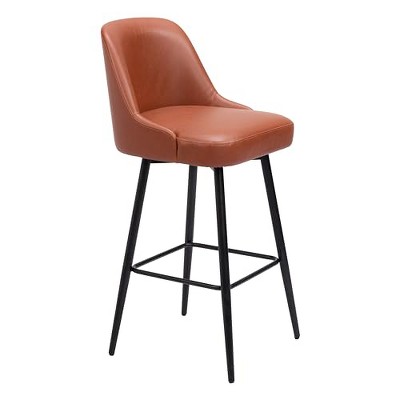 Zuo Keppel Swivel Barstool Brown