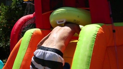 Banzai Rapid Falls Blue and Orange Inflatable Water Park with Dual Slides