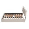 1 Queen Upholstered Bed Frame, Linen Fabric with Drawers and Twin XL Trundle, No Box Spring Needed, Tufted Headboard - Baofuwish - 3 of 4