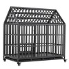 YOOCOZZ 48'' Heavy Duty Dog Cage pet Crate with Roof & window on roof-Black - 4 of 4
