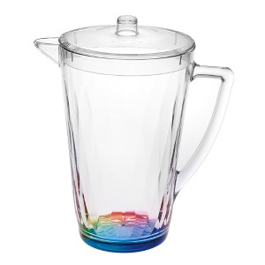 Gulches 2.5 Quarts Rainbow Design Unbreakable Plastic Water Pitcher with Lid - BPA Free, Ideal for Drinks & Juices, with Spout - 1 of 4