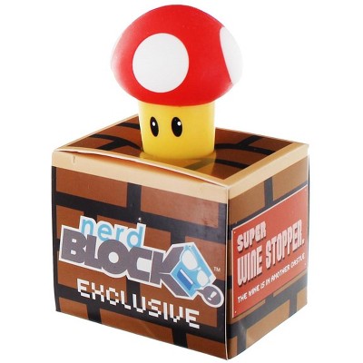 Nerd Block Super Mario Bros. Red Super Mushroom Rubber Wine Stopper