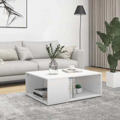 vidaXL Coffee Table White 35.4 in.x26.4 in.x13 in. Engineered Wood