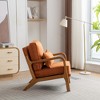 SEYNAR Mid Century Boucle Uplostered Soild Wood Accent Armchair with Pillow - 3 of 4