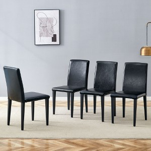 Sapphtopaz Modern Dining Chairs Armless Upholstered Dining Chair with Metal Legs Mid-Backrest Chairs for Kitchen, Dining Room - 1 of 4