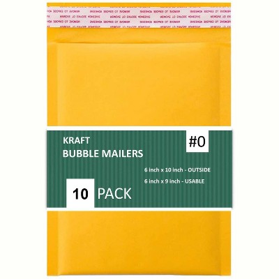 250 6x10 #0 Kraft Bubble Mailers Padded Envelopes Shipping Bags Mailing 6x9 