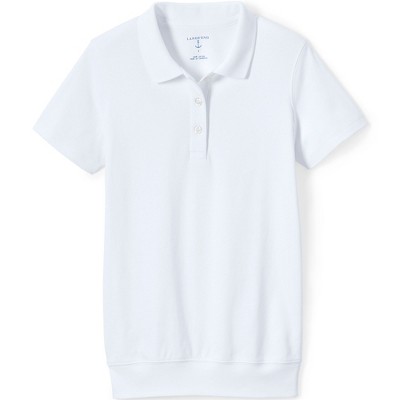 Lands' End School Uniform Big Kids Short Sleeve Banded Bottom Polo