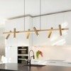 LLHZSY 47 1/4" Linear Pendant Chandelier With 6-Light Adjustable Direction LED Cylindrical Spotlight-Gold - 2 of 4