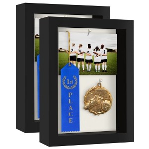Americanflat Shadow Box Frame with shatter-resistant glass - Available in a variety of sizes and styles - 1 of 4