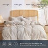 Striped Cotton Duvet Cover Set, 100 Washed Cotton Textured Percale Bedding, Ticking Stripe Farmhouse, 3 Pieces, Tan, King Size - 3 of 4