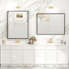 Apmir H Rectangular High-Strength Tempered Glass and Aluminum Alloy Framed French Cleat Mounted Wall Decor Bathroom Vanity Mirror in Matte Black - 3 of 4