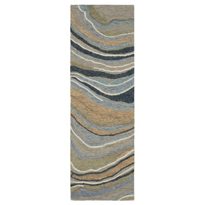 Oriental Weavers Kipton KIP07 Grey / Blue Indoor Area Rug - 2'6" x 8'
