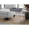 Monarch Specialties Accent Table Side End Nightstand Lamp Storage Drawer Living Room Bedroom Metal Laminate Grey Chrome Contemporary Modern - 3 of 4
