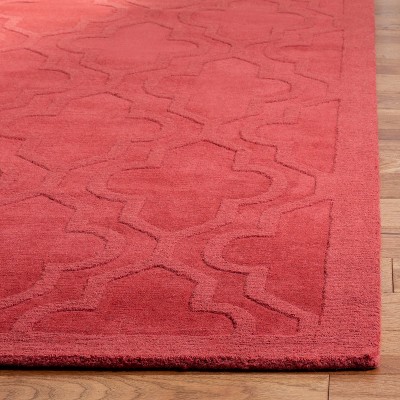 Hand-Tufted Red Wool 4' x 6' Rectangular Area Rug