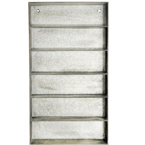 Storied Home Distressed Grey Metal 6 Tier Wall Shelf - 1 of 4