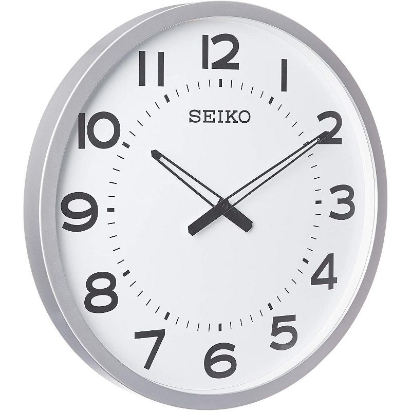 Seiko 20" Ultra-Modern Silver-Tone Framed Wall Clock, 1 of 6