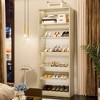 Aheaplus 6-Tier Shoe Rack Tower, 80'' Floor Standing Wooden Shoe Organizer - 3 of 4