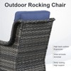 POCASSY Patio Swivel Chairs, Outdoor Wicker Swivel Glider Rocking Chairs with High Back and Thick Cushions for Porch Deck - 4 of 4