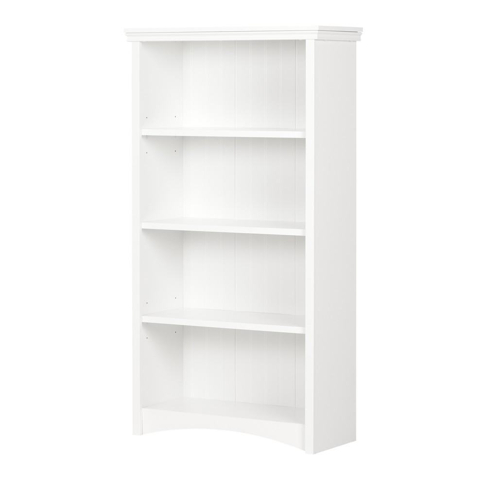 Photos - Garden & Outdoor Decoration South Shore 57.75" Artwork 4 Shelf Bookcase Pure White: Laminate Surface, Metal Hardware, Vertical Storage