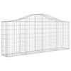 vidaXL Arched Gabion Basket 78.7"x11.8"x31.5"/39.4" Galvanized Iron - image 2 of 4