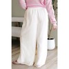 Amaryllis Women’s Wide Leg Lightweight Crinkle Pants with High Waistband Drawstring Tie Flowy Relaxed Fit - 4 of 4