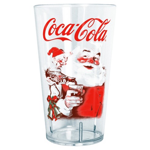 Coca Cola Christmas Santa Claus and Elf Tritan Drinking Cup - Clear - 24 oz.