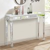 48" Vintage Mirror Console Table, Glam Wood Carved Foyer Accent Table with Antique Finish for Entryway or Living Room – Cuddlewood - 3 of 4