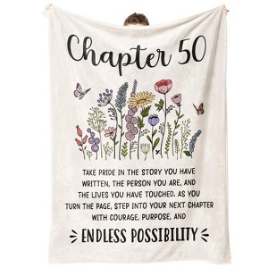 50th Birthday Gifts for Her, Him, Chapter 50 Birthday Blanket, 50 Year Old Bday Gifts for Women Friend, Sister, Mom, 1975 - 1 of 4