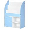 Qaba Kids Bookshelf and Toy Storage Organizer with Cabinet, Kids Bookcase, Childrens Bookshelf, Ages 3-8, Blue - 4 of 4