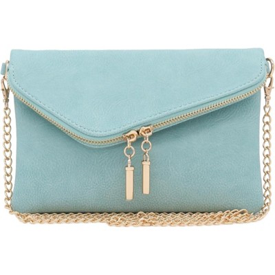 BEAFUP Envelope Wristlet Clutch Crossbody Bag with Detachable Chain Strap, Faux Leather Purse with Magnetic Snap Flap and Hardware