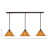 Toltec Lighting Any 3 - Light Chandelier in  Bronze with 14" Tiger Shade - 2 of 2