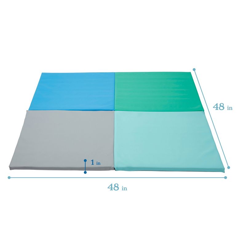 ECR4Kids SoftZone Quad Fold-N-Go Activity Mat, Colorful Toddler Tummy Time Foam Mat, 3 of 13
