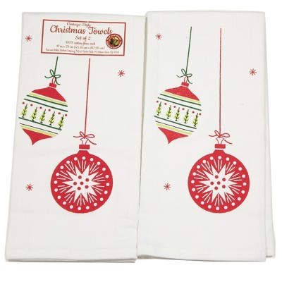 Decorative Towel 24.0" Vintage Round & Drop Ornament Christmas Brite Kitchen Retro  -  Kitchen Towel