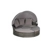 5 Pieces Outdoor Patio Rattan Round Daybed Sunbed with Retractable Canopy and Removable Cushions - 4 of 4