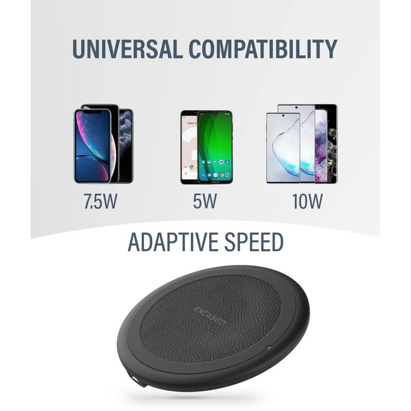 Encased Wireless Charging Qi Pad Fast Charging Ultra Thin Charger Compatible with Apple, Samsung & LG Phones AC Adapter NOT Included, 2 of 6