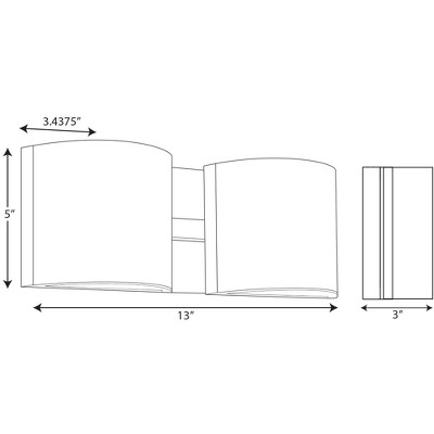 Brushed Nickel Two-Light LED Bath Fixture with Etched Glass Shades