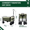 CAVINAS 440lbs Heavy-Duty Collapsible Foldable Folding Wagon Cart, Utility Wagon Cart with Strapping System, Shopping Cart for Camping, Sports, Olive - 4 of 4
