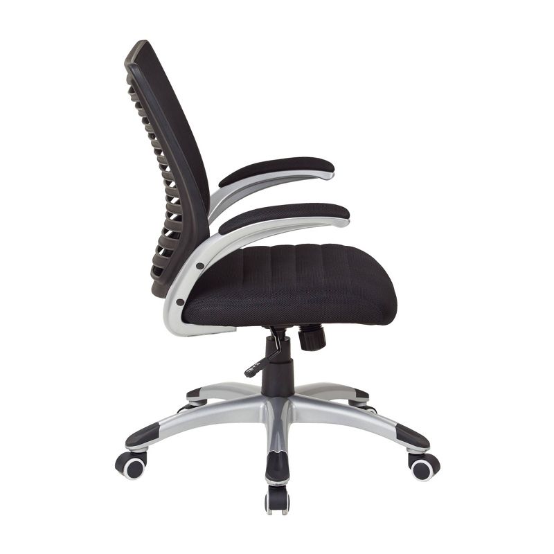 Mesh Seat and Screen Back Managers Chair with Padded Silver Arms Base - OSP Home Furnishings, 3 of 5