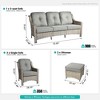 XIZZI 5 Pieces Wicker Furniture, Outside Conversation Set, 3-Seat Sofa with Cushion, High Back Rattan Chairs and Ottomans for Garden Backyard - 4 of 4
