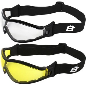 2 Pairs of Birdz Eyewear Boogie Safety Skydiving Goggles with Yellow, Clear Lenses - 1 of 4
