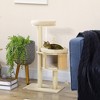 PawHut 3-Level Cat Tree with Sisal Scratching Posts, Fun Cat Badminton Toy for Playing, Soft Cushions, & Play Areas - 2 of 4