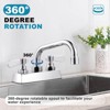 WOWOW Commercial Faucet with 6 in. Swivel Spout, Double Handle Deck Mount Standard Kitchen Faucet in Polished Chrome - 3 of 4