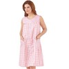 Collections Etc Half-Zip Front Sleeveless Pocket Dress with Checkered Pattern Design, Comfortable Loungewear for Around the House - 4 of 4