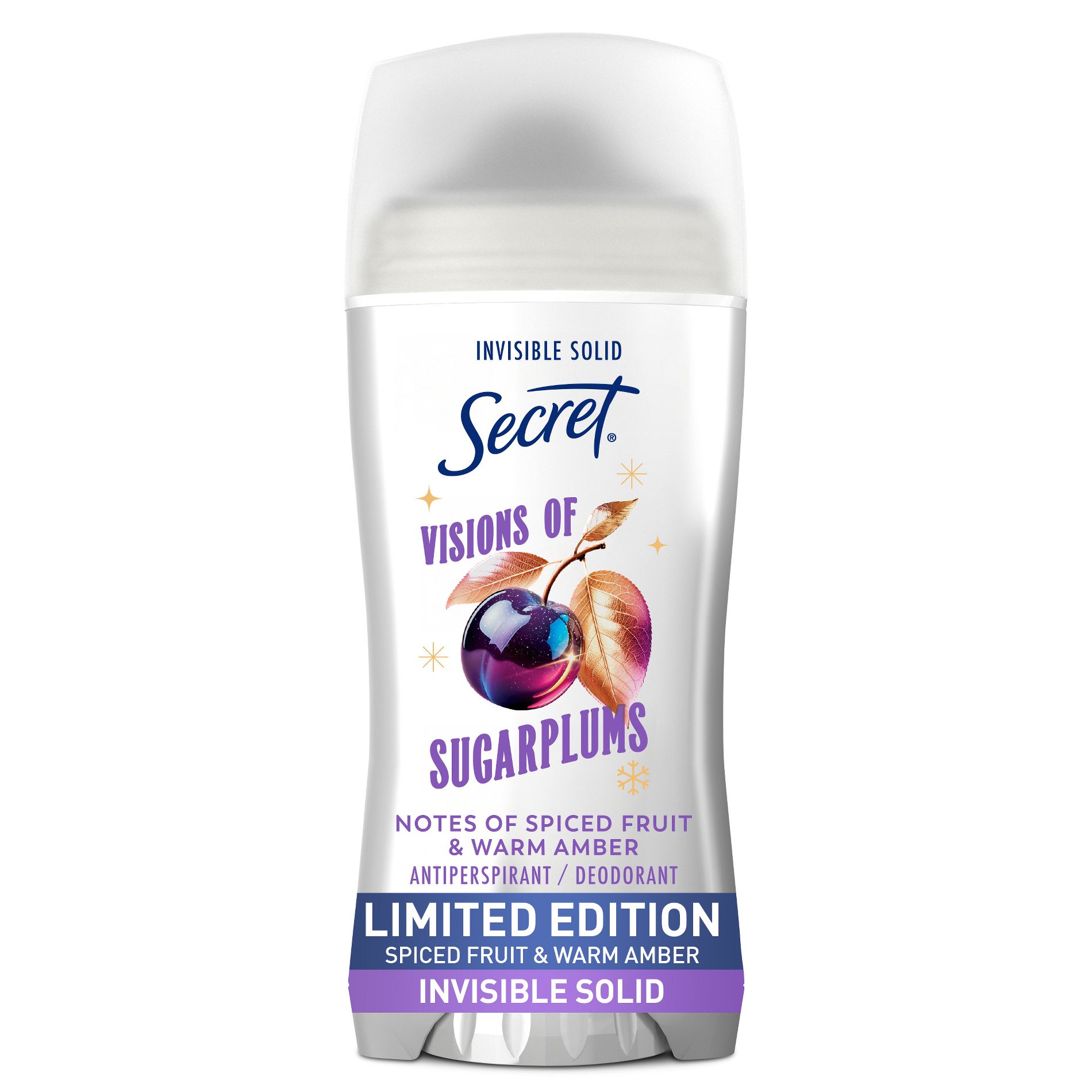 Secret Limited Edition Invisible Solid Antiperspirant and Deodorant - Sugarplum - 2.6oz