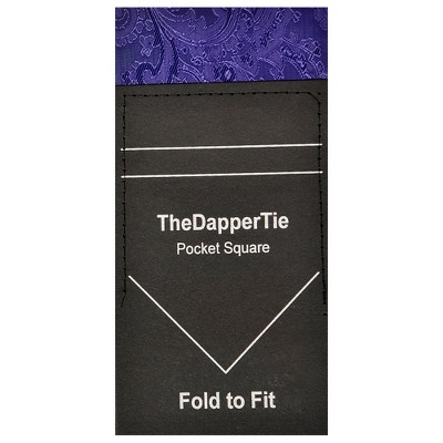 TheDapperTie - New Men's Paisley Flat Pre Folded Pocket Square on Card