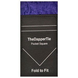 TheDapperTie - New Men's Paisley Flat Pre Folded Pocket Square on Card - 1 of 3