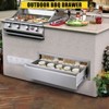 Outdoor Kitchen Drawers, 17.8W x 20.2H x 12.2D Inch, Flush Mount Double BBQ Drawer, Stainless Steel BBQ Island w/Handle, for Outdoor Kitchens Patio - 2 of 4