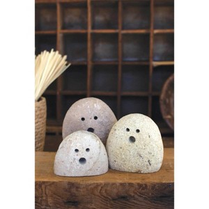 Tabletop River Rock Ghosts – 5 Inch Tall Handmade Halloween Figurines, Set of 3 By Kalalou - 1 of 3