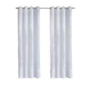Habitat 100% Polyester Selina Sheer Grommet Leaf Embroidered Curtain Panel White - 1 of 4